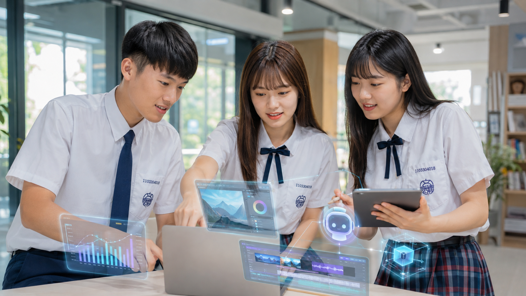 文藻五專生運用AI進行資料、圖像、影音與數位內容應用