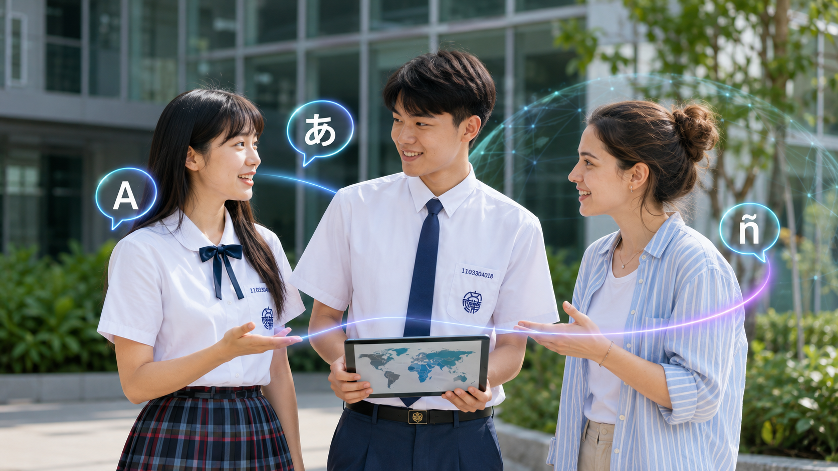 文藻五專生與國際學生進行跨文化語言交流