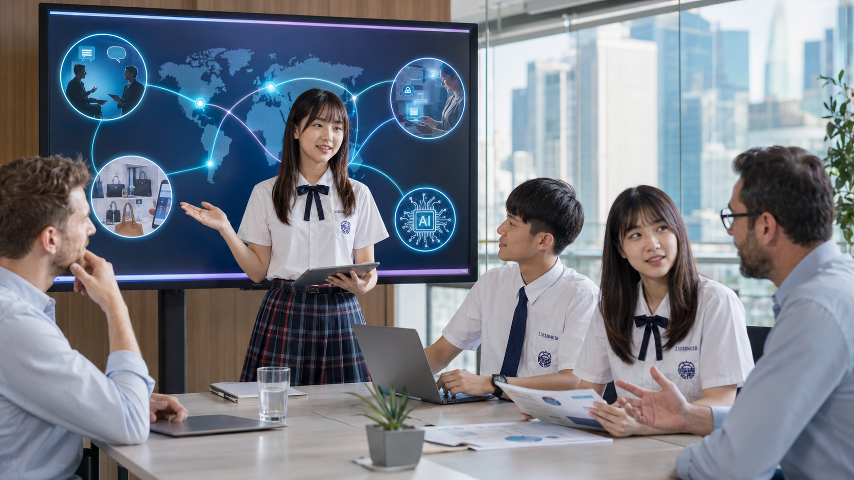 文藻五專生運用外語、AI與數位工具進行國際專案簡報